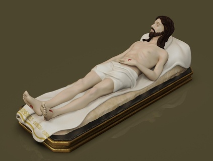 Jesus cama reclinado figura religioso Deus arte escultura 3d print model - Mito3D