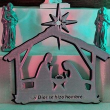 Jesús nacimiento pared montado 2d Arte Navidad Cristo 3d_printing 3d print model - Mito3D