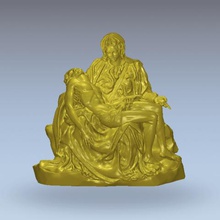 jesus body dead sculpture marry mother art 3d print model - Mito3D
