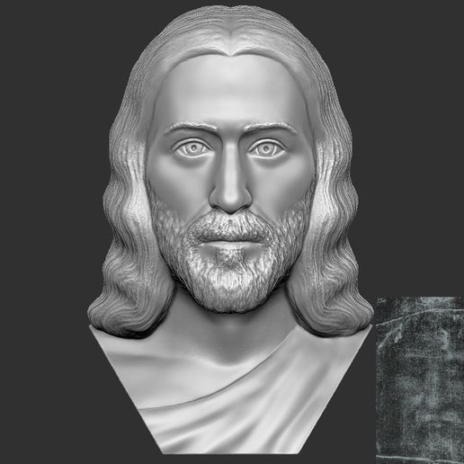 Jesús busto establecido sudario Turín 3d impresión Arte Dios Cristo María santo Vaticano católico catolicismo papa francisco religioso Iglesia fe 3D print model - Mito3D