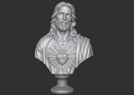 Jésus buste tête 3d print model - Mito3D