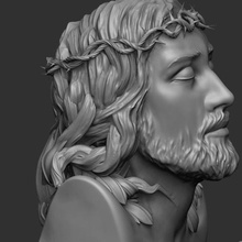 Jésus Christ Humain visage tête religion Christian crucifixion 3d print model - Mito3D