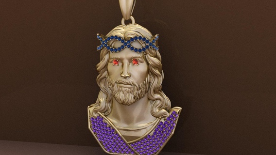 Gesù Cristo cad file cubano collegamento catena braclato gioielleria 3d print model - Mito3D