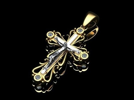Gesù Cristo attraversare pendente braccialetto solitario squillare gioielleria diamante gioielli zaffiro oro orecchino carattere nozze arte 3d print model - Mito3D