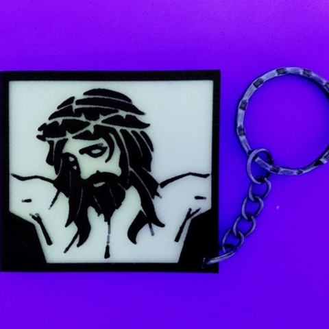 jesus christ keychain various 3dlite key chain relief stencil 3D print model - Mito3D