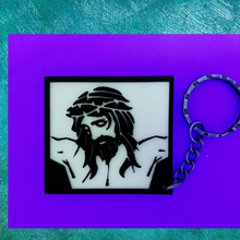 jesus christ keychain fashion 3dlito key ring relief stencil 3d print model - Mito3D