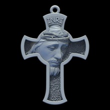 İsa Haç kolye madalyon takı 3d yazıcı modeli çapraz taç dikenler dini Katolik kilise bas rahatlama portre saint Tanrı mücevher sanat heykeller sahne 3d print model - Mito3D