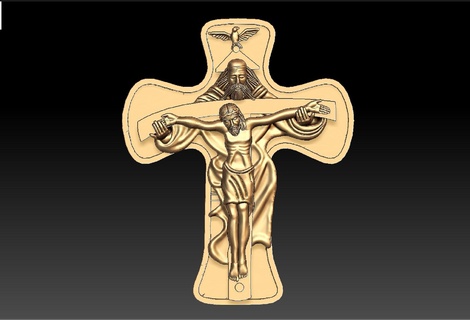 Jesus Kreuz hängend Maria Joseph Christus Cros jesus cross good shepherd king of 3d print model - Mito3D
