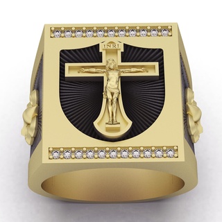 jesus cross ring Jewelry christ silver gold jewelry printable 3d model trend fashion design zbrush tiger 3d print model - Mito3D