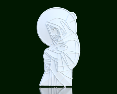 jesus embracing calf sculpture - peace & compassion wall Home jesus belen baby arms holy birth baby jesus manger pastor maria jose stable worship divine light christmas spirit wise kings star of bethlehem humility redeemer miracle  3d print model - Mito3D