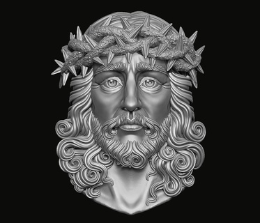 jesus head pendant 3d print model virgin jesus christ baby god christian jewelry cnc pendant medallion mother holy catholic religious portrait bible maria art sculptures  3d print model - Mito3D