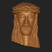 jesus head medallion relief pendant portrait christ god jewellery sculpture cross cathlic art sculptures religious 3d print model - Mito3D