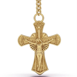 jesus key holder christ cross silver gold jewelry printable 3d model trend fashion design zbrush tiger 3d print model - Mito3D