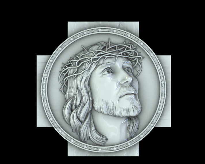 Gesù medaglia medaglione fede devozione spiritualità amore compassione salvezza religioso simbolo 3D print model - Mito3D