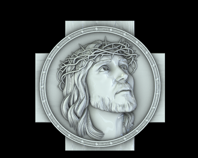 Gesù medaglia Gesù medaglione fede devozione spiritualità amore compassione salvezza religioso simbolo 3d print model - Mito3D