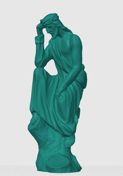 jesús on tocón 3d escanear réplica escultura 3d print model - Mito3D