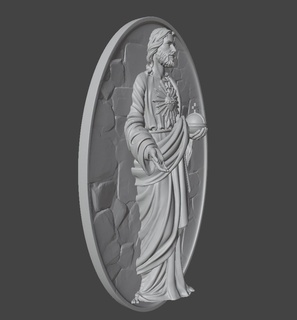 Gesù pendente 3d collo collane arte cgi miscelatore cartello religione logo uomo donna umano Chiesa Basso poli 3d print model - Mito3D