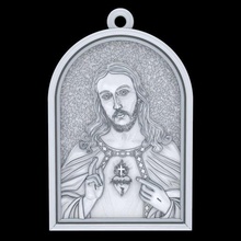 İsa Haç kolye takı christian 3d yazıcı modeli dua et çapraz taç dikenler dini Katolik kilise madalyon bas rahatlama portre saint Tanrı mücevher sanat heykeller sahne 3d print model - Mito3D