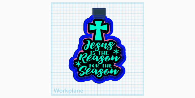 jesus reason cross Art christmas bible freshie mold 3d print model - Mito3D