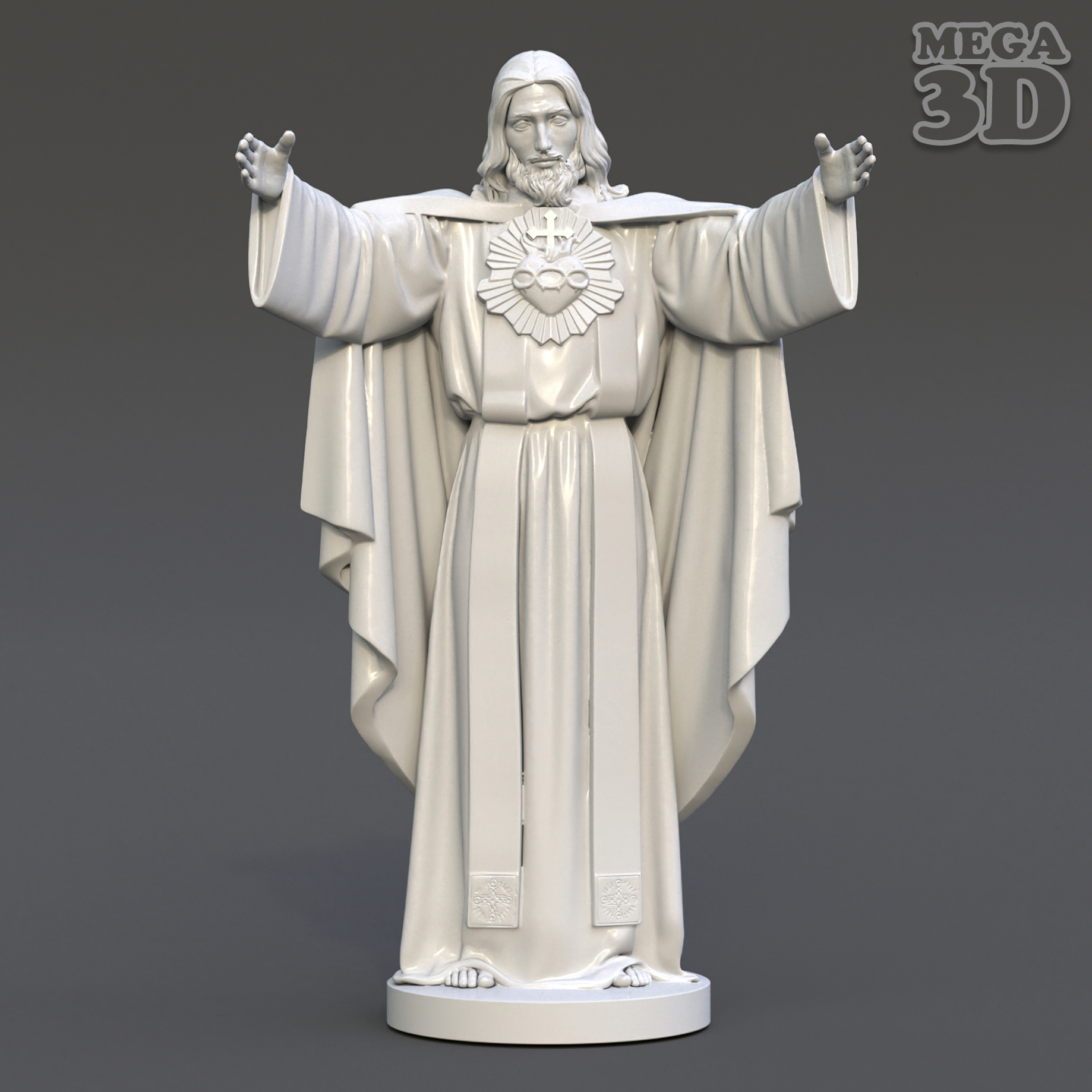 Jésus sacré cœur statue église Christian catholique houx Saint Dieu Christ cathédrale 3D print model - Mito3D