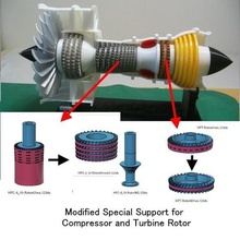 jet 2-spool parti modificate strumento turbofan 2 spool il compressore rotore 3d print model - Mito3D