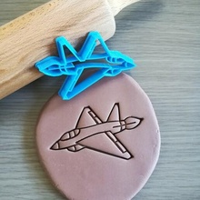 jet plane cookie cutter airplane baking dough shape kitchen bake cookies speculoos 3d print model - Mito3D