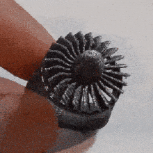 jet turbine ring w movement jewelry fan mechanical engineer 3d print model - Mito3D