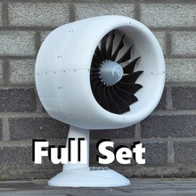 jet turbine table fan gadget 3d pla ultimaker turbo sub-sonic air-flow ventilation propulsion air cool cooling print printing blade engine power speed 3d print model - Mito3D