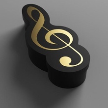jewellery box - clef sol jewelry 3d print model - Mito3D