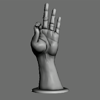 jewellery stand mudra hand ring 3d print model - Mito3D