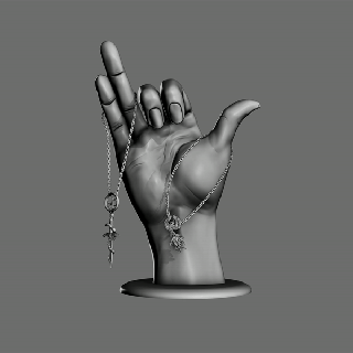 joyería estante soporte mudra mano anillo 3d print model - Mito3D