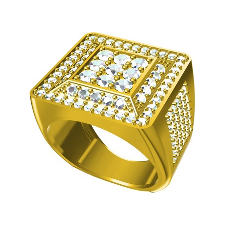 jewelry 3d cad file gents ring model stl wedding engagement fashion exclusive design 3D print model - Mito3D