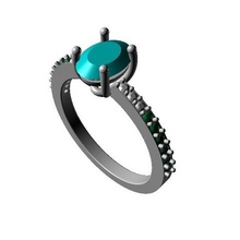 jewelry 3d cad model solitaire accents ring stl wedding engagement 3d print model - Mito3D