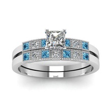 jewelry 3d cad model wedding bridal ring set stl engagement 3d print model - Mito3D