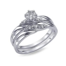 jewelry 3d cad model wedding bridal ring set stl engagement 3d print model - Mito3D