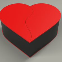 caja de joyería división corazones la los secables 3d print model - Mito3D