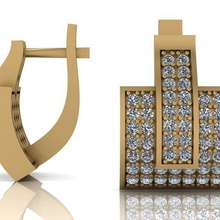 gioielli orecchini 3d modello di stampa moda i diamanti earrngs stampabile anello argento oro 3d print model - Mito3D
