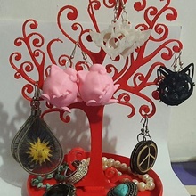 joalheria organizador exibição árvore alajero caixa expositor brincos anel colar 3d print model - Mito3D