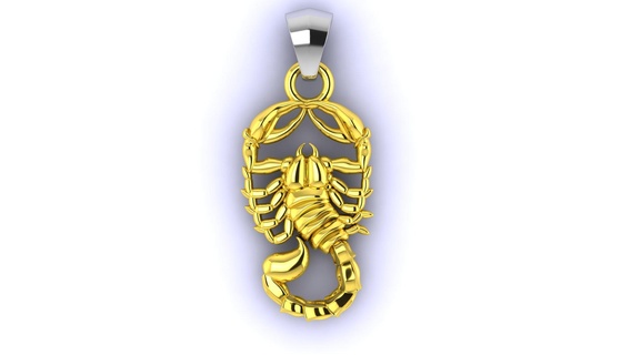 joyería joya colgante pendiente escorpio anillo pendientes cadenas oro plata 3d print model - Mito3D