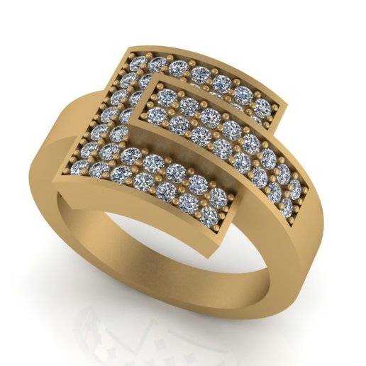 jewelry ring 3d print model diamonds fashion printable jewellery silver gold 3D print model - Mito3D