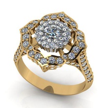 jóias anel de impressão 3d do modelo diamantes a moda printable prata ouro 3d print model - Mito3D