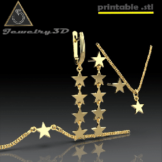 gioielleria stella girlfriend printable orecchini bracelete pendente 3d print model - Mito3D