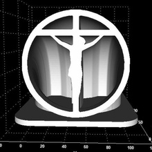 jezus contour sign display various logo christ 3d print model - Mito3D
