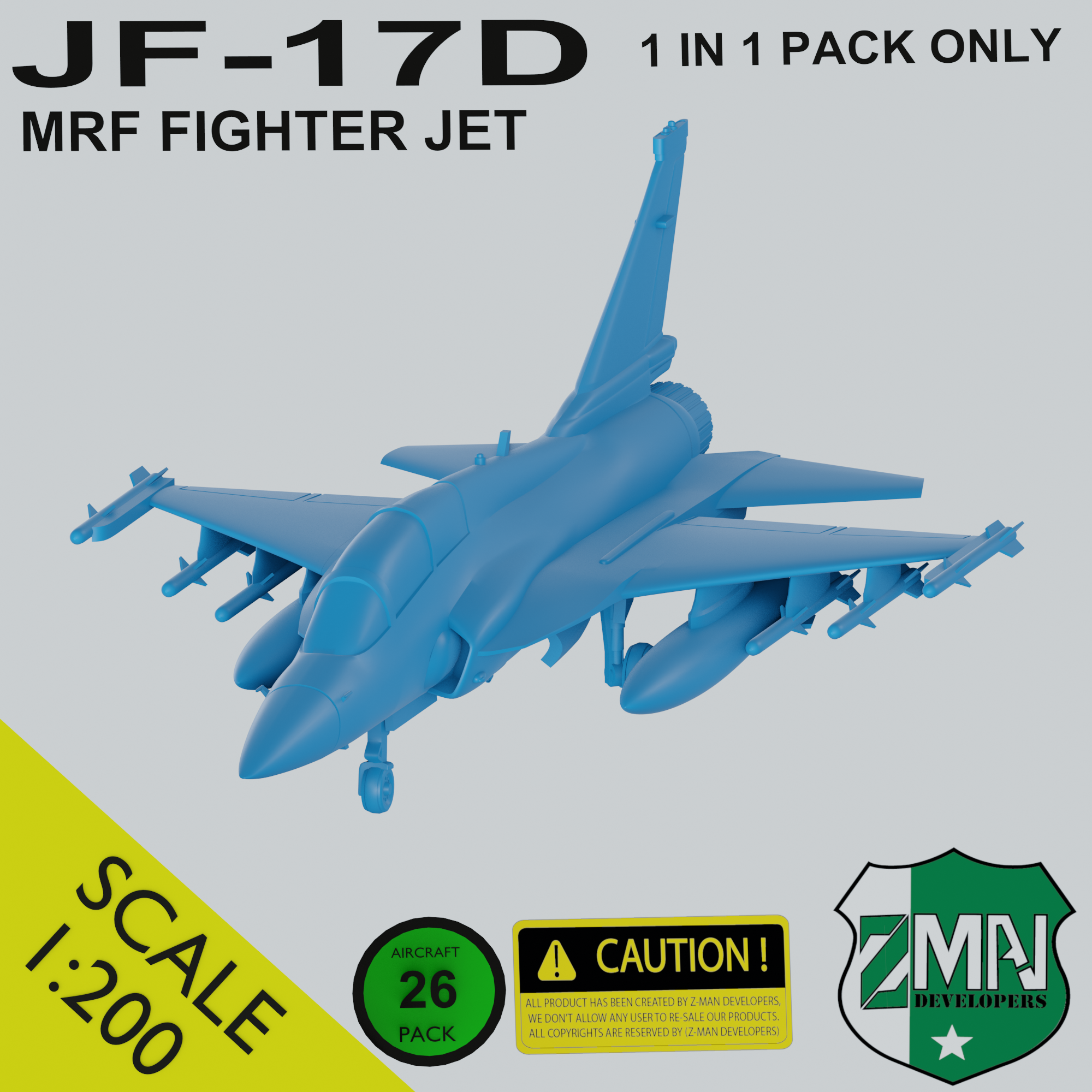 jf 17d doble asiento v2 trueno jf17 combatiente jet aeronave avión resina Sla 1 200 3D print model - Mito3D