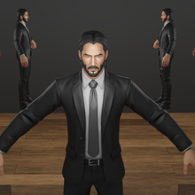 jhon wick fortnite skin t-pose rigging vr ar low-poly 3d model game gaming battle royale gamer tpose poly gameplay epic games rigged 3d print model - Mito3D