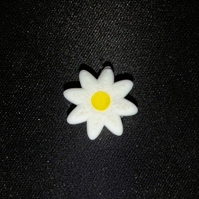 jibbitz pins daisy crocs clips pin jibbit clogs fashion decoration margarita flower 3d print model - Mito3D