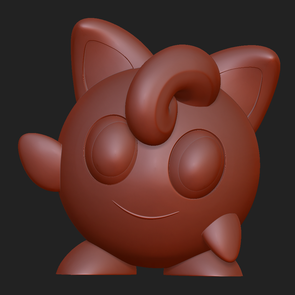 jigglypuff pokemon anime animeart art toy 3dprint 3dtoy 3D print model - Mito3D