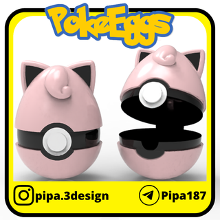 jigglypuff easter egg pokeballs pokemon pokeball goodies go 3d print model - Mito3D