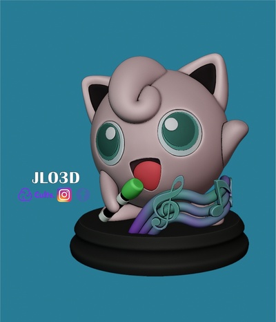 jigglypuff pokémon figura anime arte fofa pikachu palworld cantando admirador fada 3d print model - Mito3D