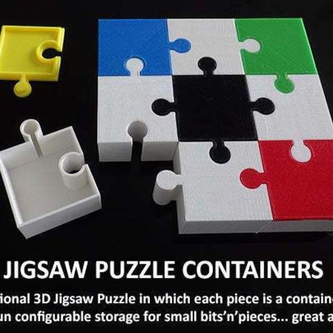 jigsaw puzzle containers home unique stylish storage box spare parts simple present office novelty jewellery jar household holder gift games game fun easy designer container christmas bitrhday birthday 3D print model - Mito3D